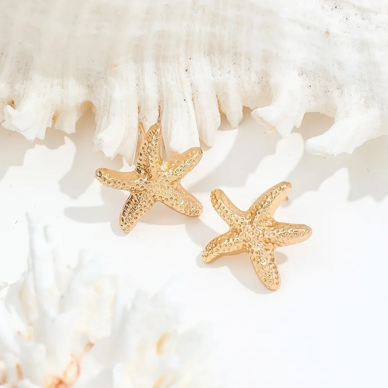 Fashionable Summer Vacation Starfish Earrings for Women, Trendy Beach Parties, Personalized Women's Temperament Jewelry