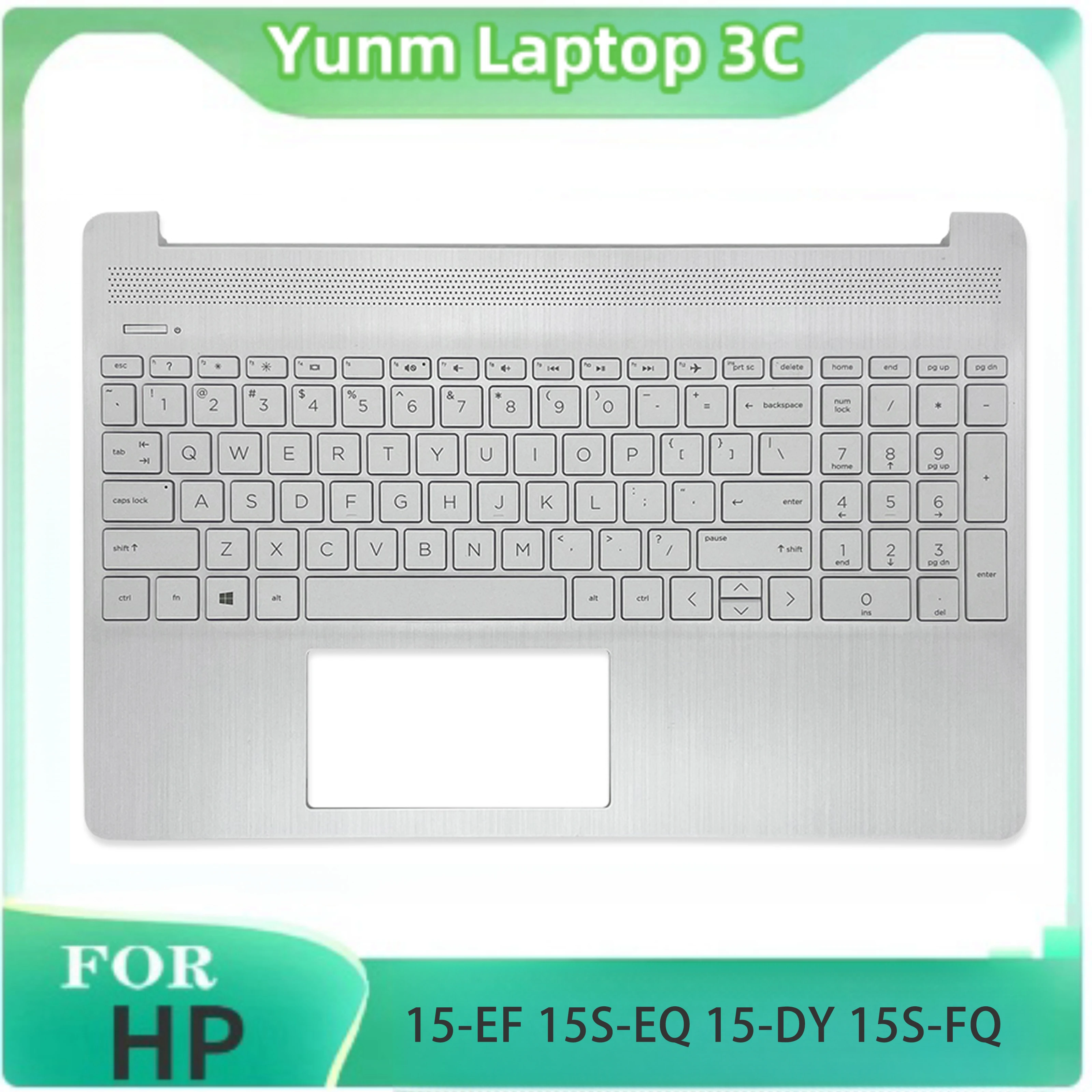 

New US Keyboard For HP 15-DY 15T-DY 15-EF 15S-EQ TPN-Q222 Laptop Palmrest Upper Cover With Keyboard Replacement Top Case Silver