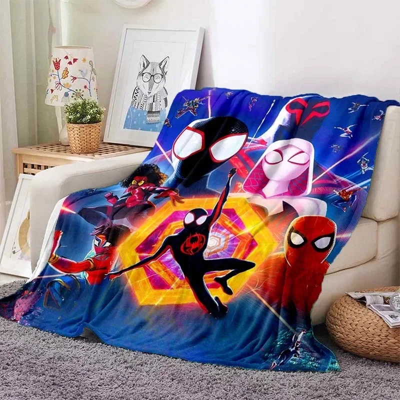 Marvel Spider Man Across The Spider Verse Printed Blanket for Home Travel Soft and Comfortable Blanket for Adults and Children