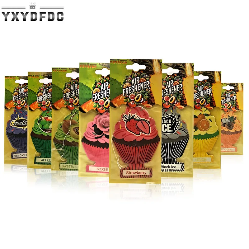 YXYDFDC معطر هواء للسيارة ورق شاي معطر طبيعي معلق تلقائيًا عطر فانيليا عطر مخروط البيض ملحقات السيارة الداخلية