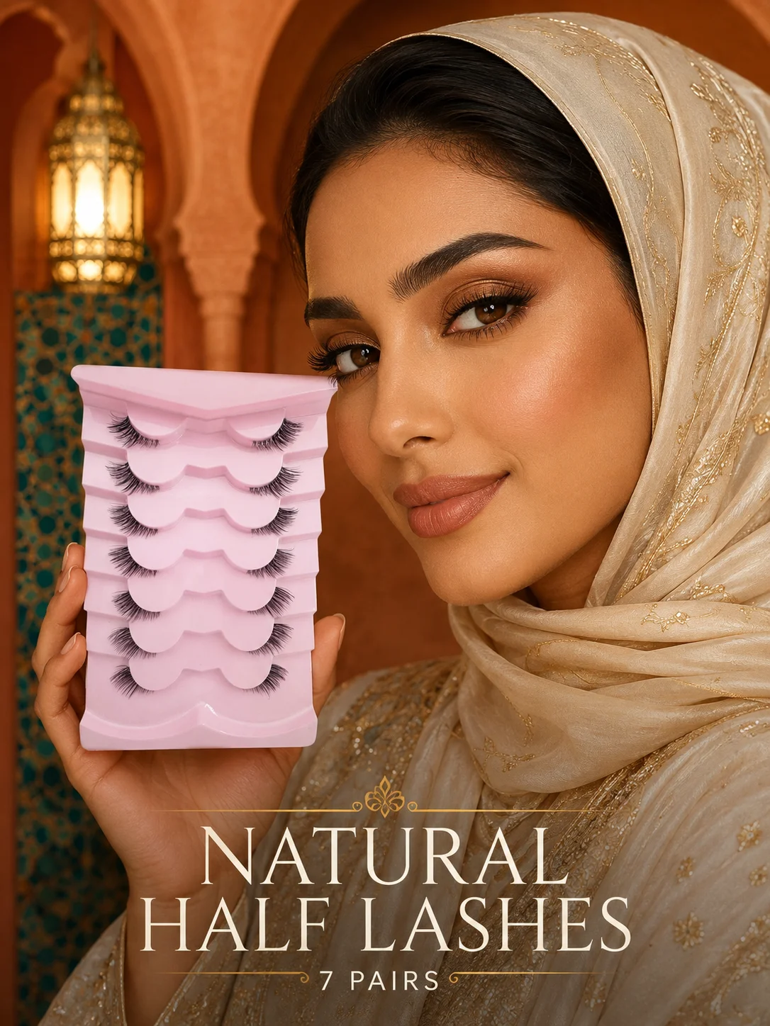 Mujie 7 Pairs of Half-Strip False Eyelashes, Natural-Looking Eyelashes for the Outer Corners of the Eye, Soft and Fluffy Faux Mink Hair, Transparent Invisible Stem, Half-Cut Design – Lifts and Enlarges the Outer Corners of the Eye, Light and Flexible, Won'T Press on the Eyes When Worn for Long Periods, Suitable for Daily Charm and Special Occasions