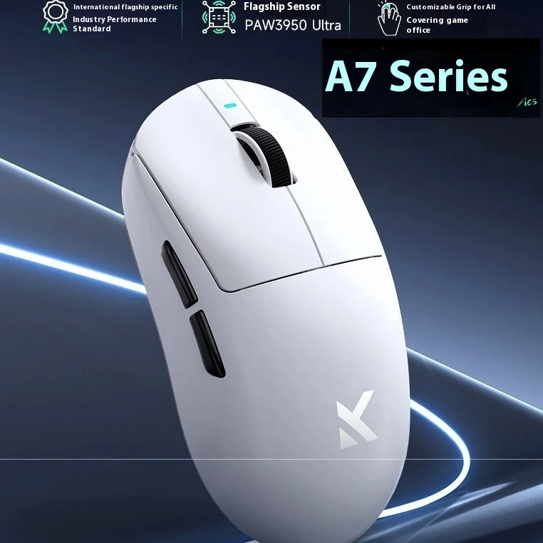 

MCHOSE A7 Ultra Lightweight Wireless Bluetooth Mouse for Esports And Office Ergonomic Design Three Modes pro PAW3395 Support