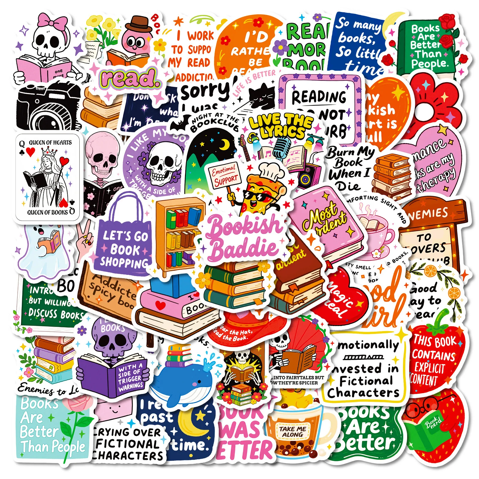 สติกเกอร์ตกแต่งกันน้ำ 56 ชิ้น ลายหนังสือ สร้างแรงบันดาลใจ สำหรับตกแต่งกราฟฟิตี้ ของเล่น DIY ติดกระเป๋าเดินทาง โทรศัพท์ จักรยาน กีตาร์