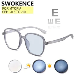 Myopia Glasses -0.5 To -10 Photochromic Or Blue Light Blocking Lenses Men Women TR90 Frame Spectacles Prescription Custom F128
