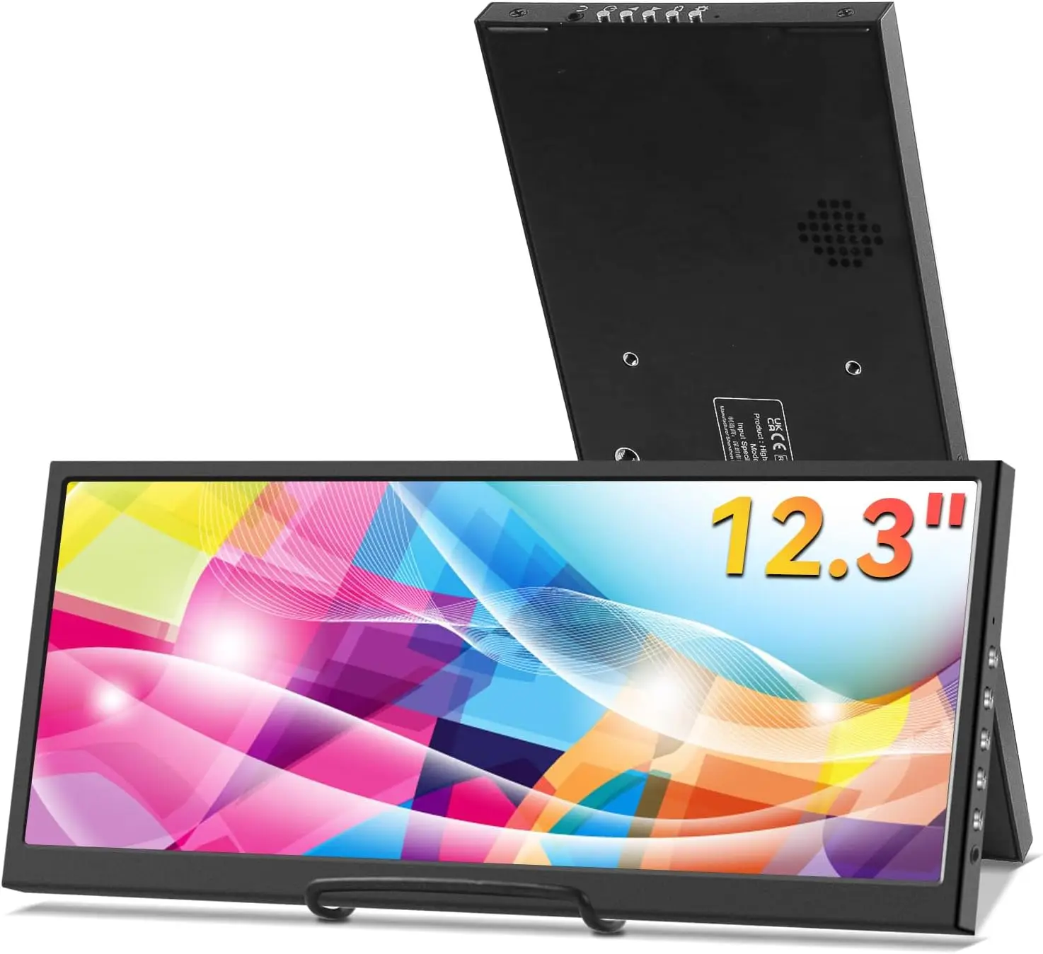 12.3인치 터치스크린 모니터(HDMI 및 Type C 지원), 1920x720 IPS 디스플레이, LCD 바 컴퓨터