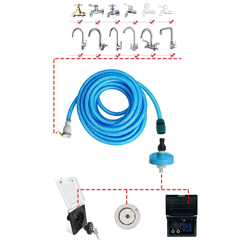1pc Caravan Motorhome Rheinland Water Inlet Filler Cap Quick Hose Connector Camper Accessories Wholesale