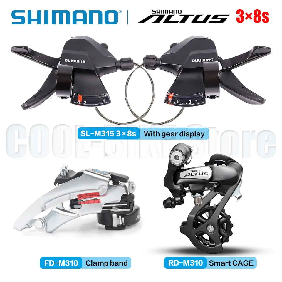 

SHIMANO ALTUS M315 3x7/8 Speed Groupset с переключателями M315 и передним переключателем M310 (TOP SWING)/задним переключателем, оригинальная часть