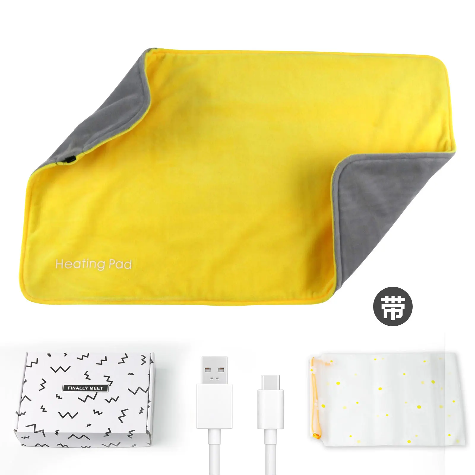 Imagem -02 - Comfheat Usb Heating Pad Cobertor de Viagem Aquecido Portátil Configurações de Calor Desligamento Automático Terapia Quente Húmido e Seco para Dor 5v