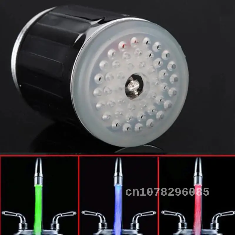 Water Faucet with LED Light, Temperature Sensor, Tap Glow, Lighting Shower, Spraying, Kitchen, Bathroom, Drop Shipping, Sale