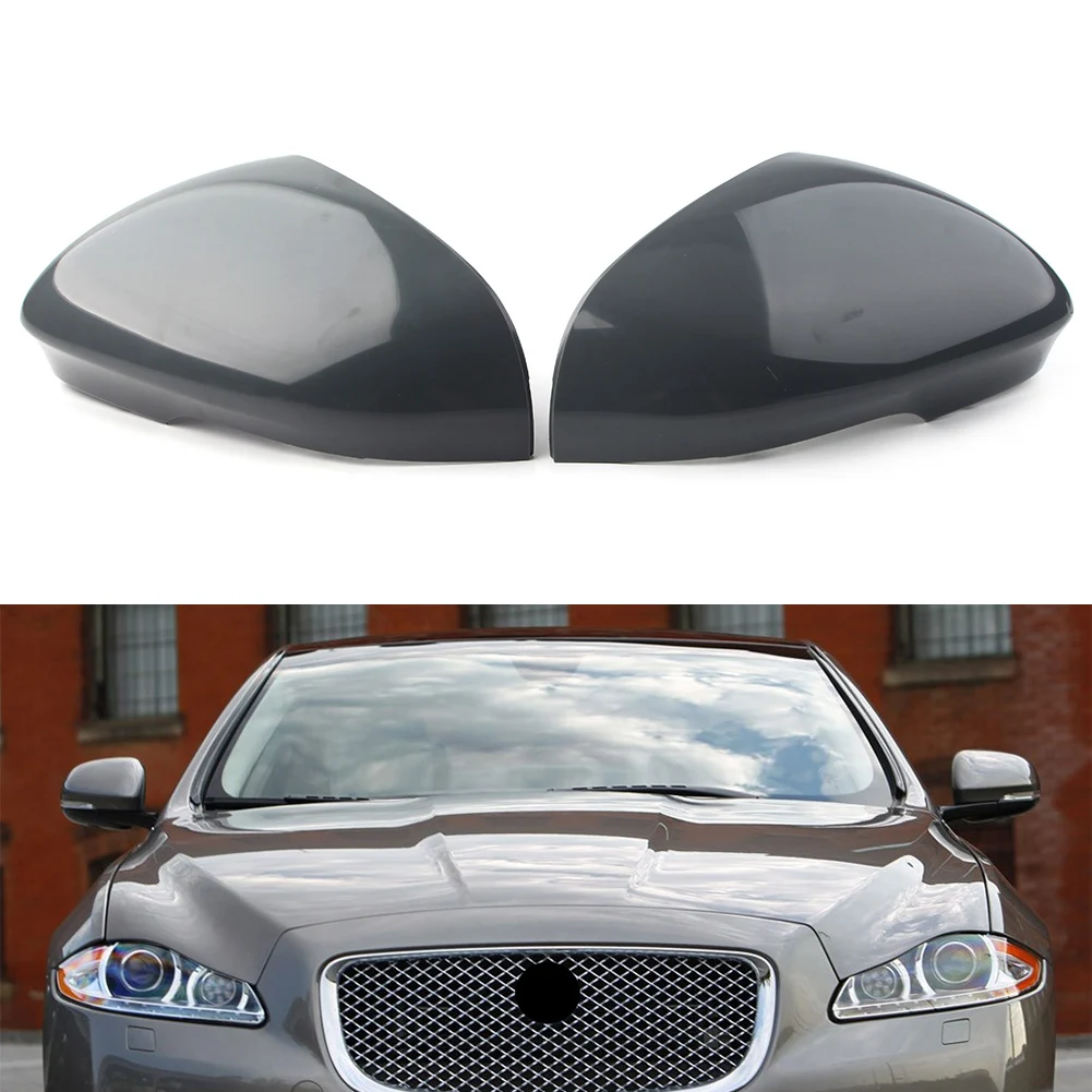 2Pcs Car Rear Side View Mirror Cap Cover For Jaguar XF XFR XFR-S XJ XJR XK XKR XKR-S XE 2010-2015 Primed