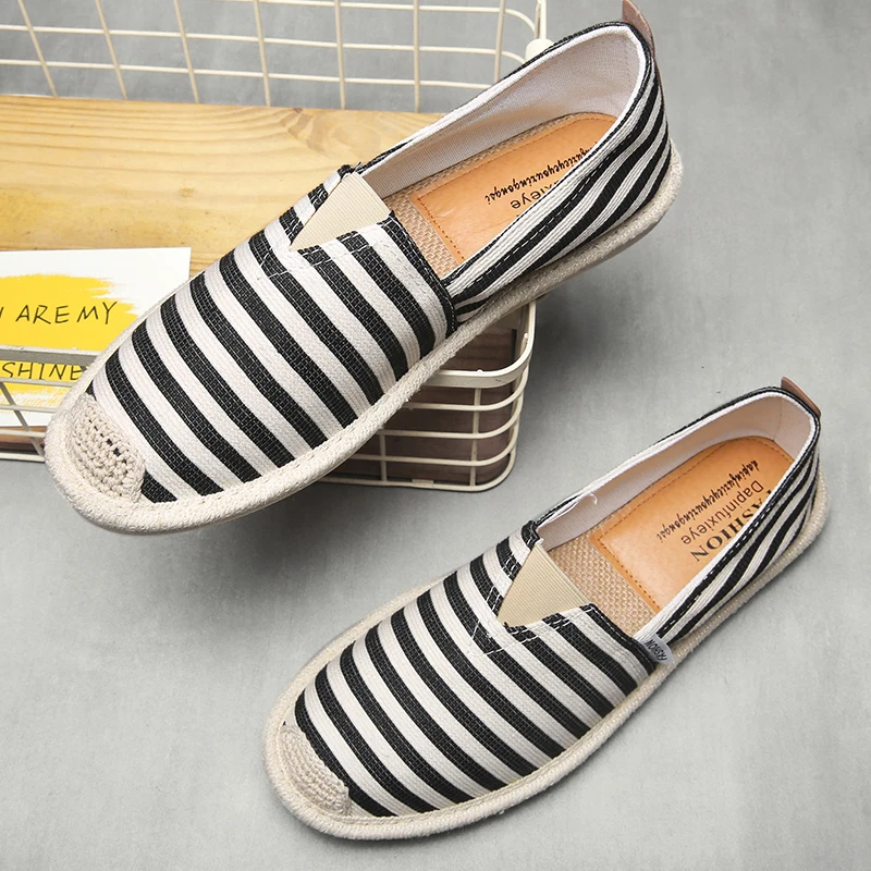 2022 Summer Autumn Men Canvas Shoes Breathable Men's Casual Shoes Slip -on Hemp Shoes Graffiti Espadrilles Women Footwear Flats