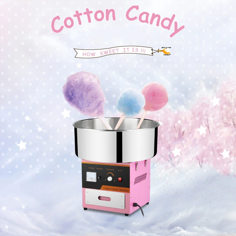 

Electric Cotton Candy Machine Commercial Sugar Candy Floss Maker Temperature Controls for Party Festival Carnival Home DIY