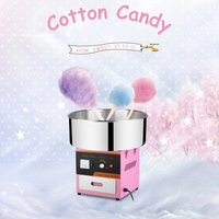 Cotton Candy Machine Commercial Electric Sugar Candy Floss Maker Temperature Controls for Party Festival Carnival Food Processor