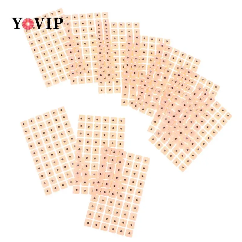 600pcs/10 fogli Relax Orecchie Adesivi Terapia Ago Patch Auricolare Auricoloterapia Vaccaria Orecchio Massaggio di Cura di Sticker