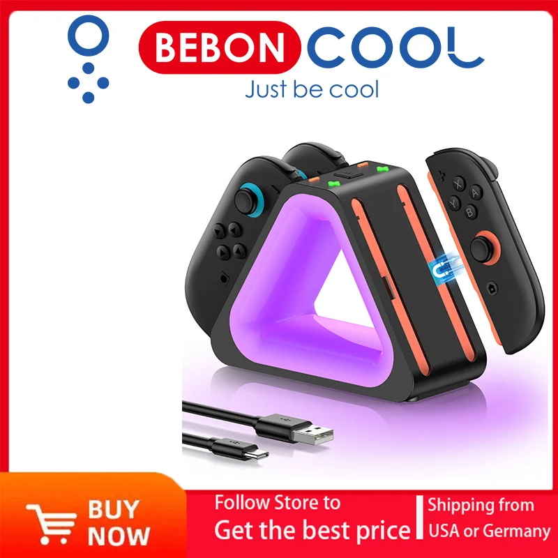 

Зарядная станция BEBONCOOL для контроллеров Switch 2 с динамической подсветкой