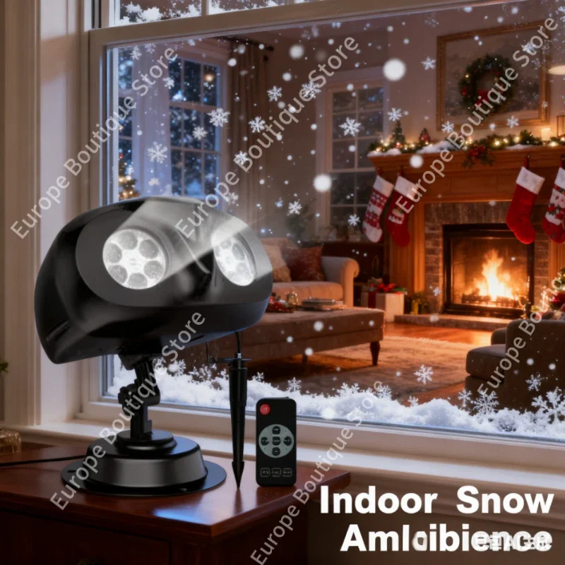 Рождественские фонари для проектора снегопада, в форме совы, уличная подсветка, пейзажная динамическая светодиодная проекционная лампа в виде снежинки на Новый год