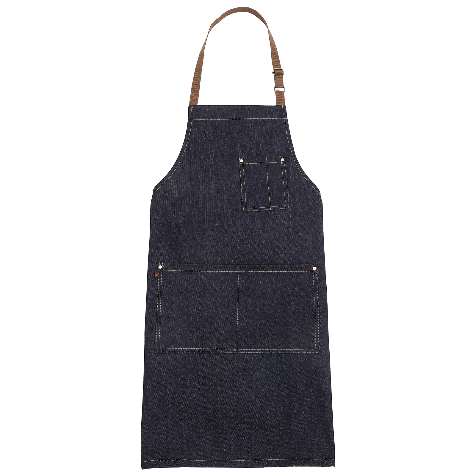 

2PCS Heavy Duty Denim Work Apron Adjustable Neck Strap Cotton Polyester Utility Pockets Apron for Salon Kitchen Hotel