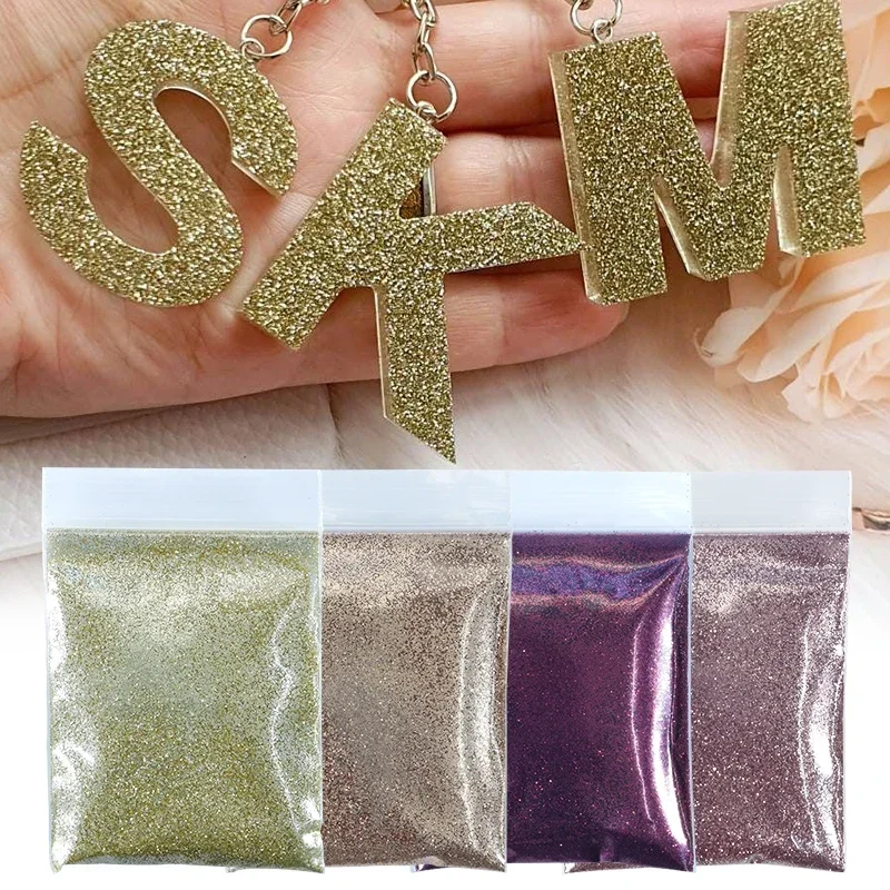 10 그램/가방 스파클링 파우더 에폭시 수지 금형 키 체인 펜던트 쥬얼리에 대한 황금 은빛 수지 반짝이 필러를 작성 DIY 재료