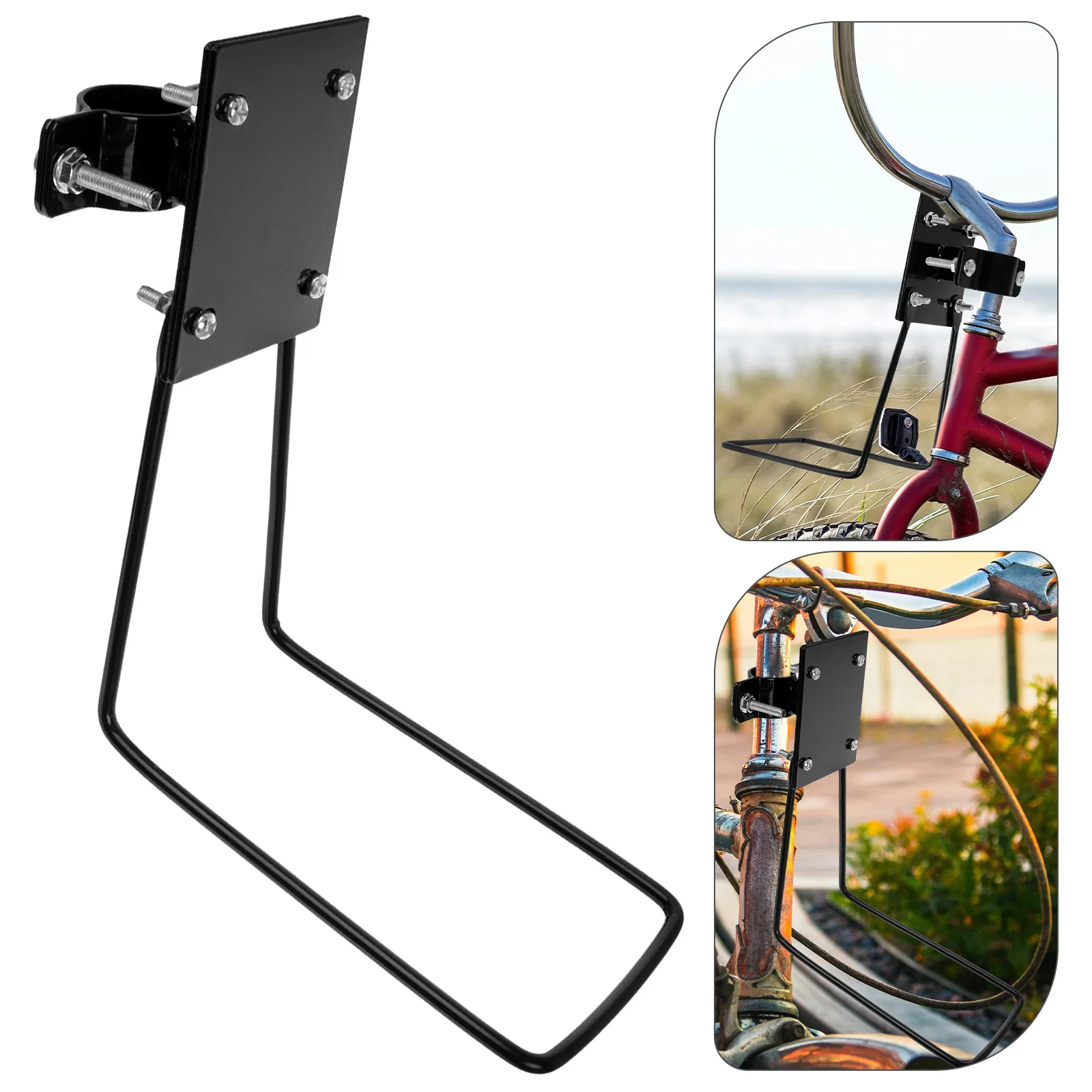 

Iron Bike Front Rack Sturdy Cargo Holder Secure Fit Front Basket Bracket Bicycle Storage Shelf Bike Accessory Bicycle Supply