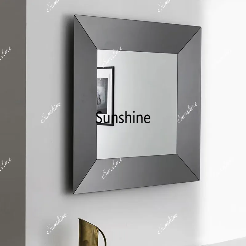 Simple light luxury square decorative mirror wall hanging Nordic style vanity mirror bathroom mirror