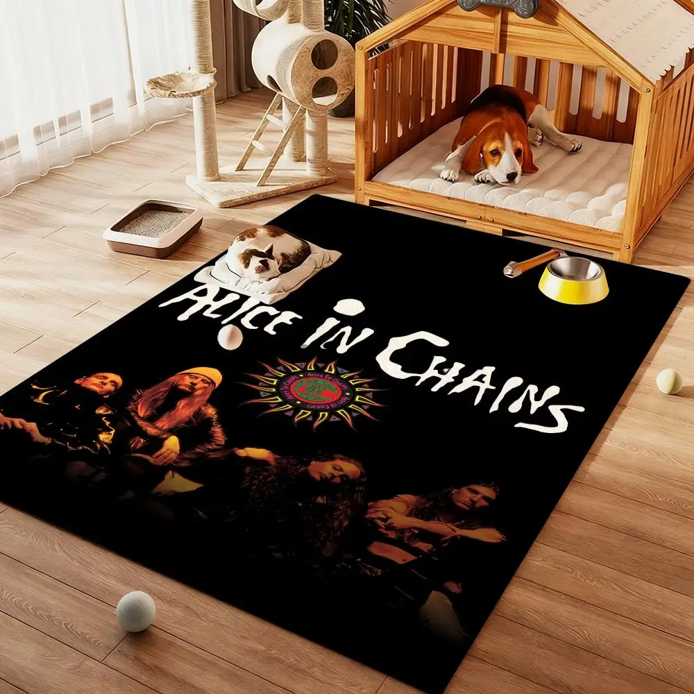 

Rock Band-Alice in C-Chains Floor Mat Diatom Bath Mat Absorbent Quick Dry Non-Slip TPR Backing Soft Plush Draining Rugs