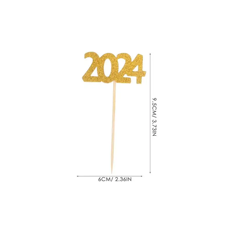 12 Stuks 2024 Afstudeerpapier Cupcake Toppers Decoratieve Cupcake Afstuderen Cake Picks Cake Decors Voor Afstudeerfeest 2024