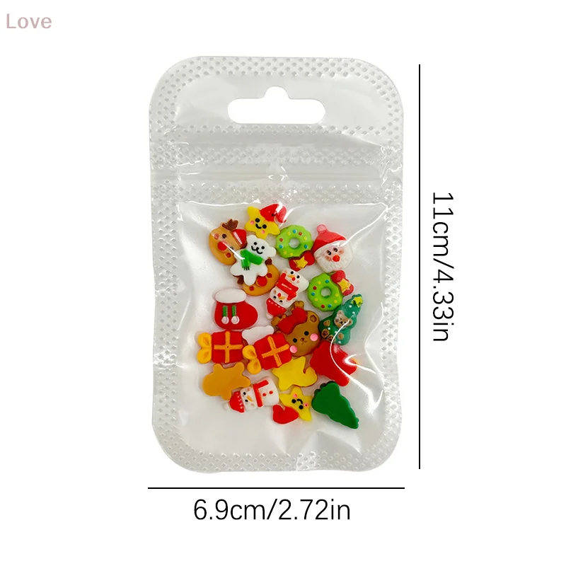 [L & P] 20 قطعة مختلط ثلاثية الأبعاد الكرتون الراتنج عيد الميلاد سلسلة مسمار السحر لطيف ثلج سانتا كلوز هدية مهرجان مسمار الفن الديكور