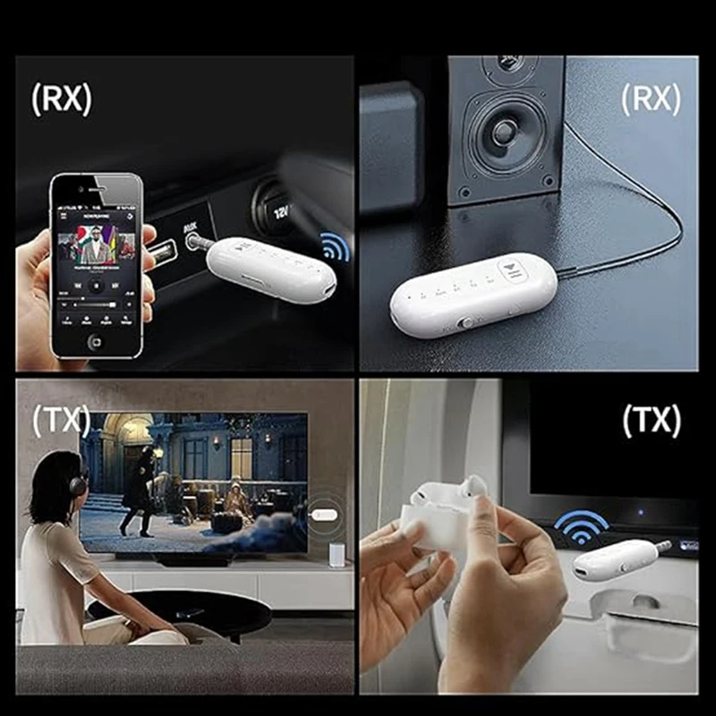 Receptor HFES Bluetooth 5,3 para coche, receptor transmisor Bluetooth con pantalla LED, receptor de Audio para PC altavoz/teléfono antiguo