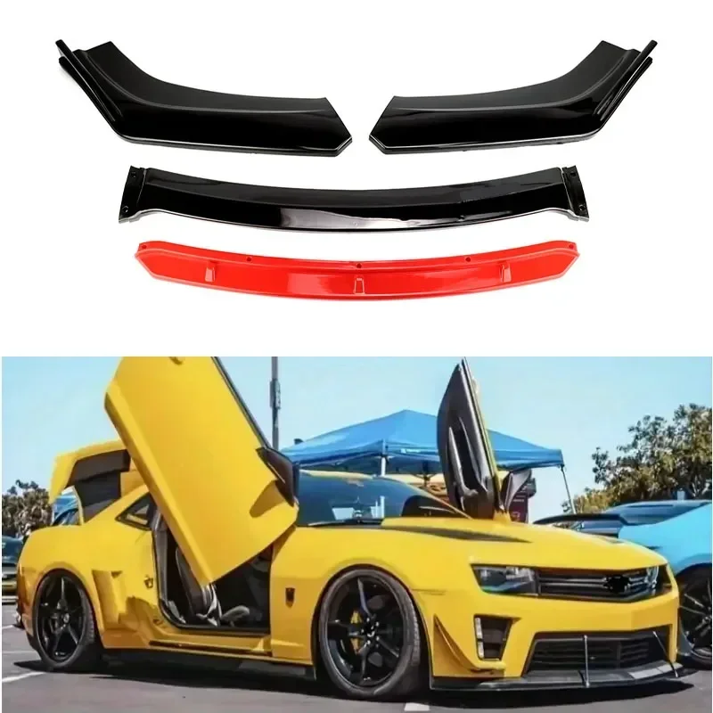 

Universal front bumper lip three section spoiler modification front lip anti-collision front shovel anti-collision strip