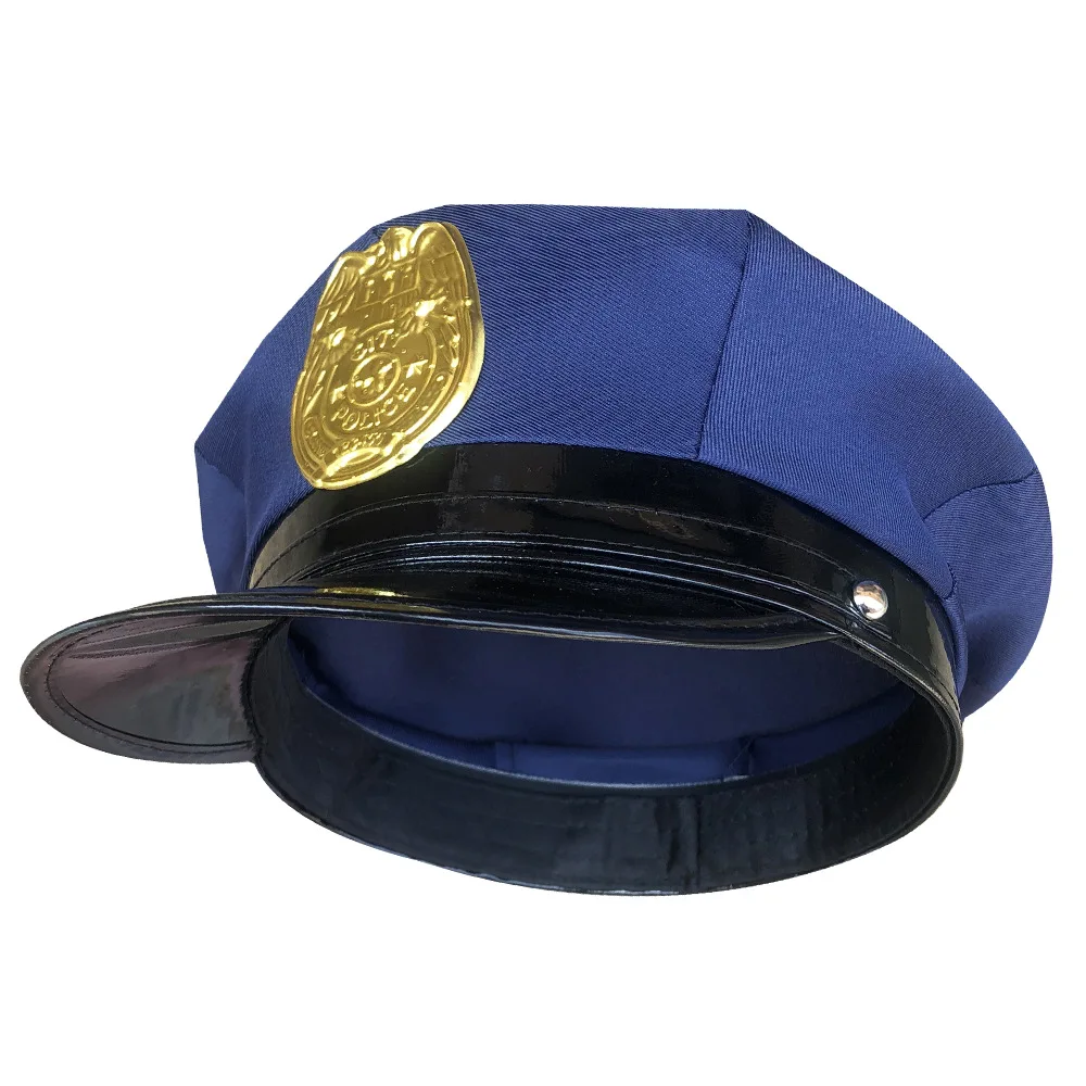 

Military Hat Army Peaked Blue Police Cap Gold Label Black Octagonal flat-topped Carnival Party Halloween Female 8M250