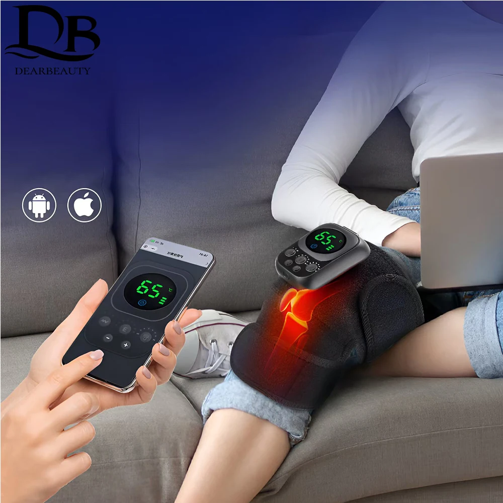 

Wireless Control Heating Vibration Knee Pad Detachable Black With A Maximum Battery Life Of 10 Hours USB Rechargeable Massage