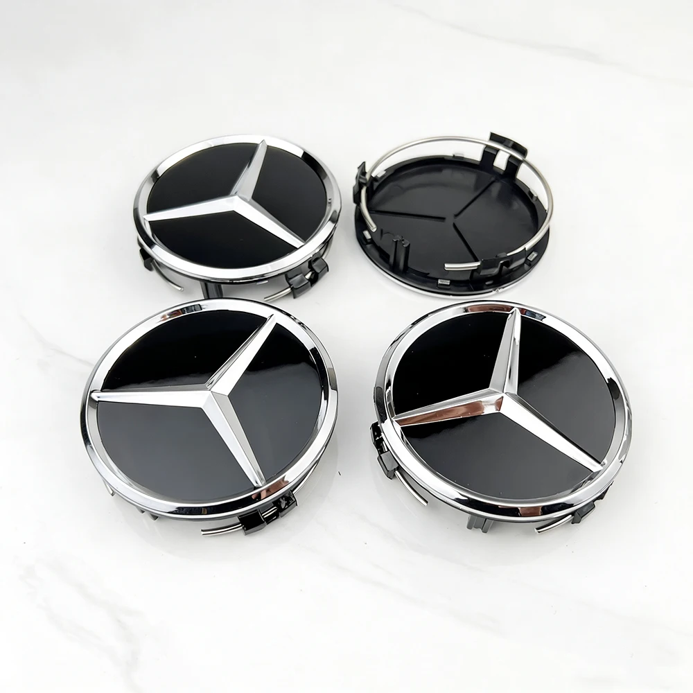 20 Stück 75mm Auto-Radnabenkappen-Abdeckungen mit Emblem für Mercedes Benz AMG B/C/E/S Klasse C43 C63 E43 E53 E63 GLC GLK CLA Zubehör