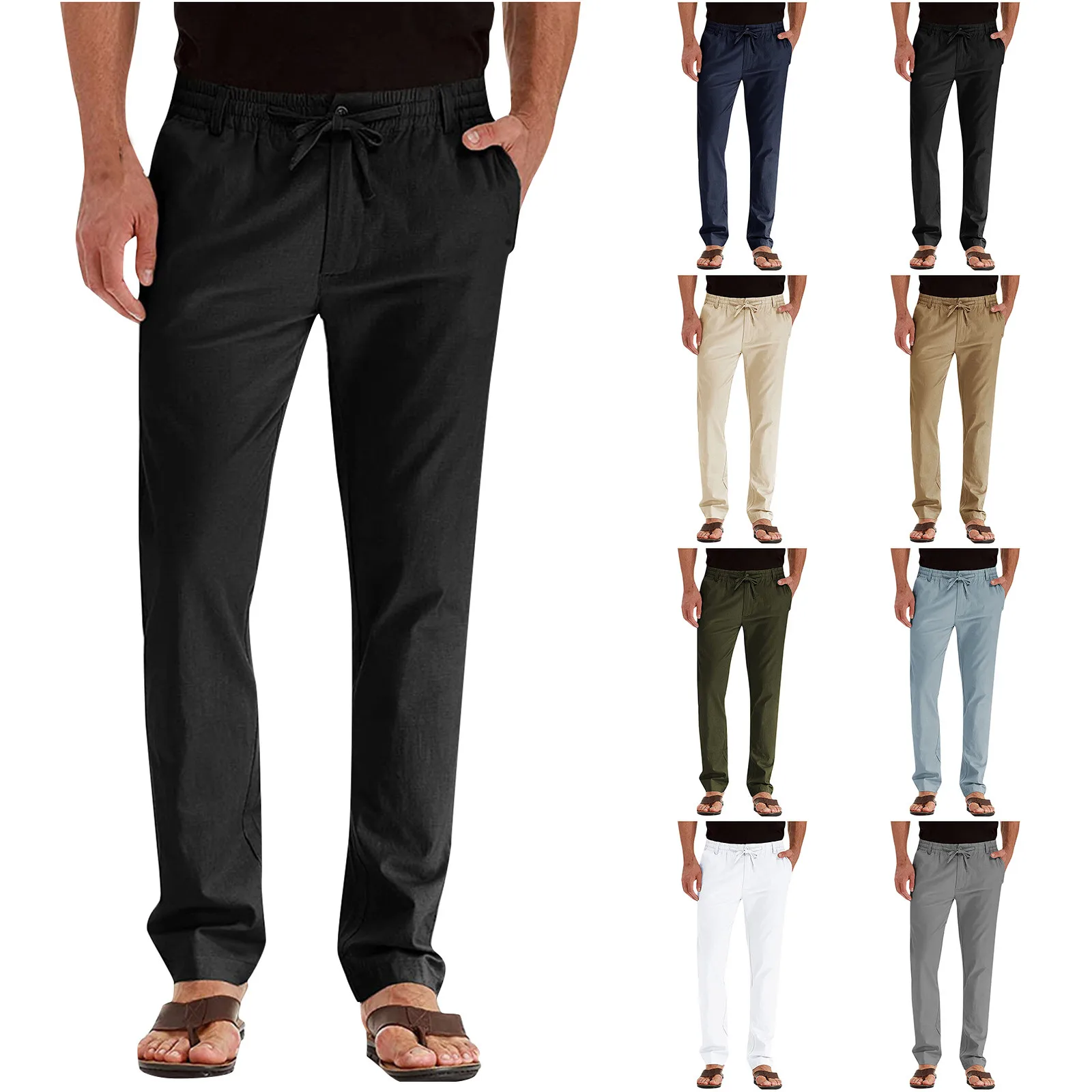 Men'S Pants Fashion Business Casual Loose Fitting Straight Pants Pantalones Hombre CalçA Jeans Masculina Abbigliamento Uomo