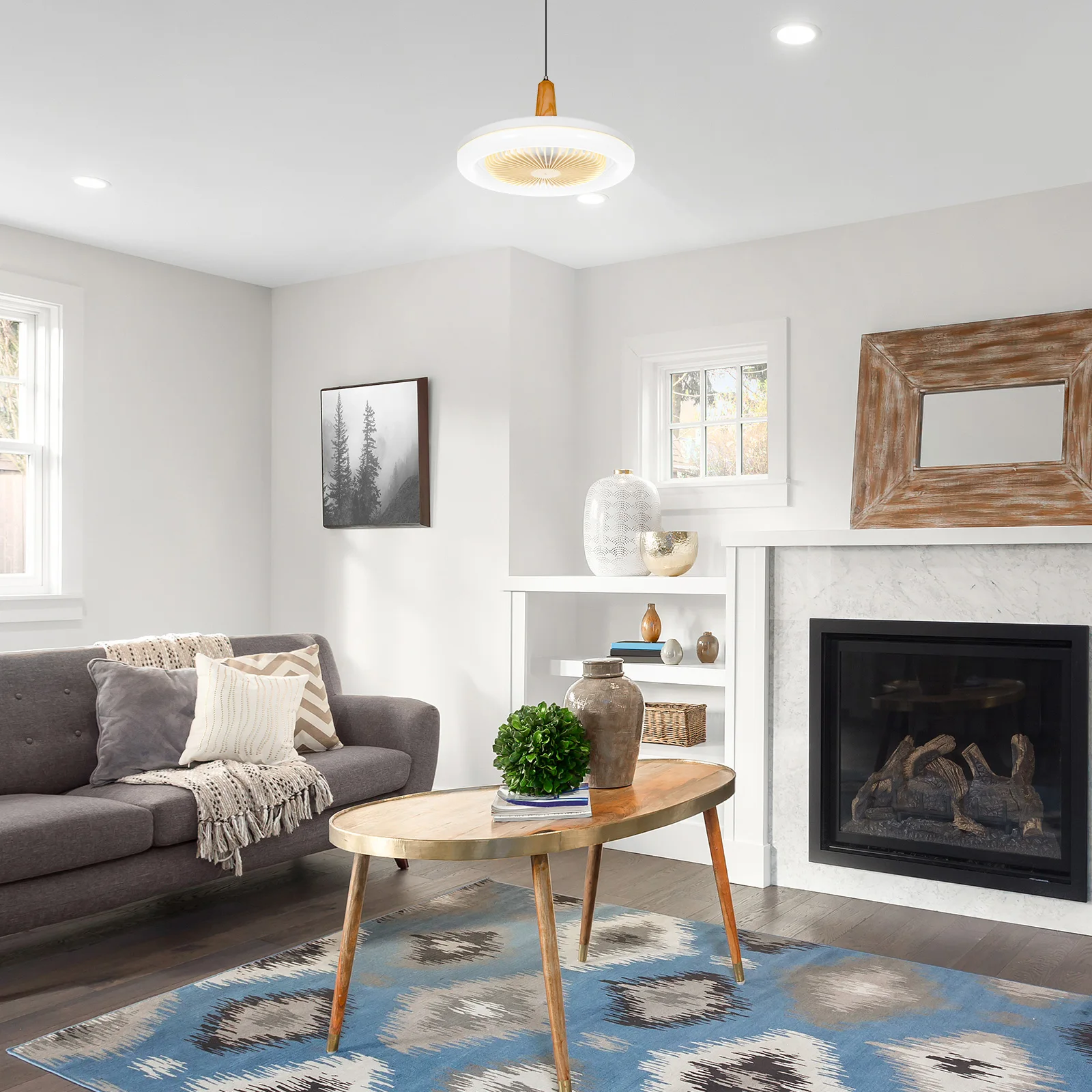 السقف مع ضوء مروحة السقف مع أضواء عن بعد عكس الضوء عن بعد 3 سرعة الرياح غرفة المعيشة غرفة نوم المطبخ مروحة بمصباح E27