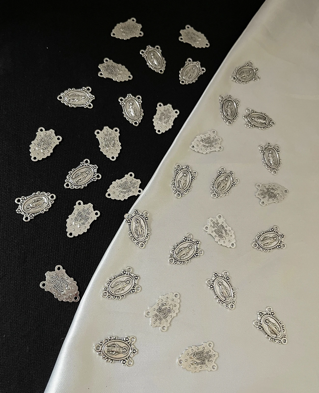 10Pcs Catholic Our Lady Medalla Milagrosa Connectors Virgin Mary Rosary Centerpieces Center Part for DIY Jewelry Accessories