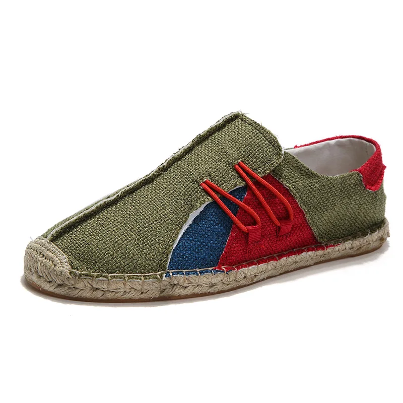 Summer Linen Breathable Casual Flats Shoes Mens Espadrilles Loafers Fashion Men Canvas Shoes Fisherman Shoe Driving Footwear