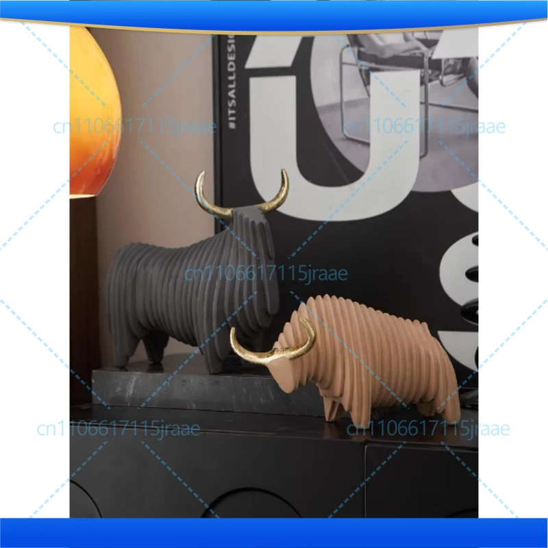 Creative Mammoth Resin Ornaments Simulated Elephant Sculpture Abstract Striped Elephant Decorative Figurines Home Decoration