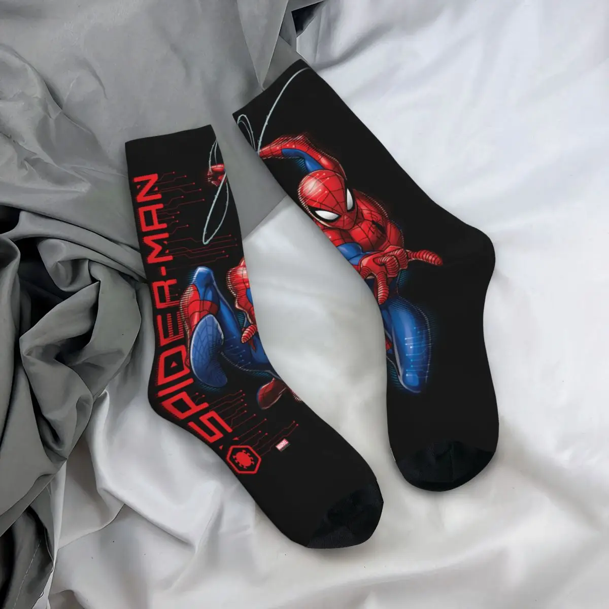 Spider Man Character Art Socks for Girls Warm Casual Cartoon Socks Harajuku Merch calzini a tubo centrale miglior regalo