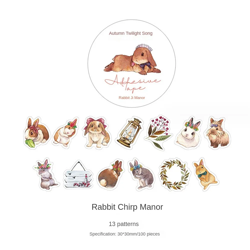 กาว 9 รุ่นน่ารักคู่มือสัตว์ม้วนสติกเกอร์ Kawaii ตกแต่งอุปกรณ์การศึกษาผู้ขายที่ดีที่สุด