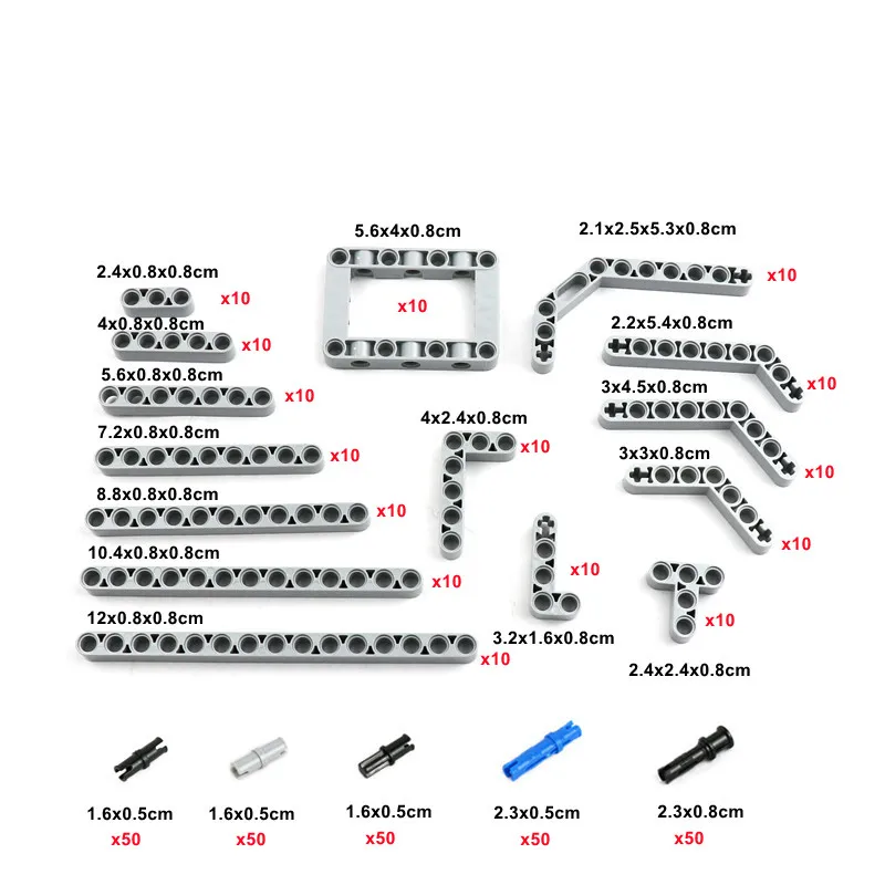 NEWS 400pcs MOC Technical Parts Thick Beams Pin Connectors Compatible with 32348 6629 32271 Adults Technical Building Bricks