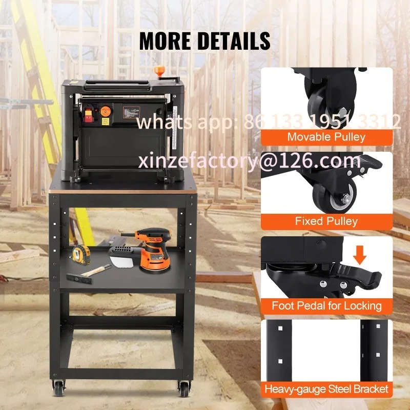 Customizable100lbs Heavy Loads 3-Gear Adjustable Height & Movable Casters&Storage Space for Pla SucceBuy Thickness Planer Stand