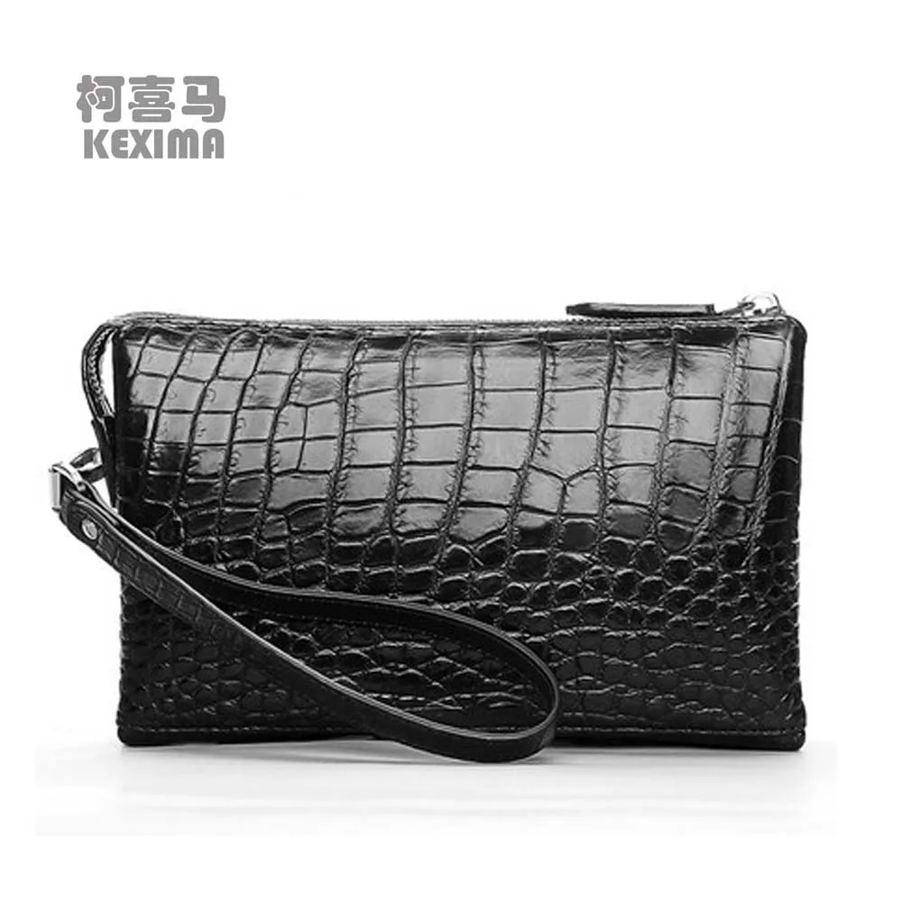 

KEXIMA hanlante Thailand crocodile handbags male bag large capacity crocodile Leather wallet male Hand bag men clutch bag