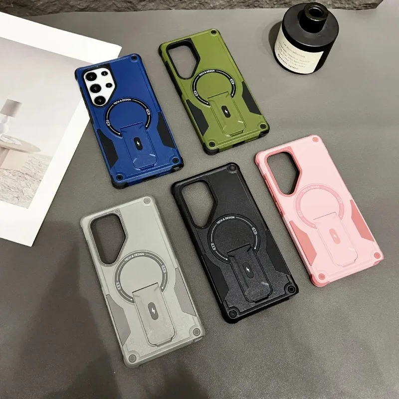 Magnetische Hülle für Samsung S26 Ultra S25 Ultra A57 A56 A36 A17 Schutz mit Aufstellfunktion Stoßfeste Rückseite Magnetische Handyhülle – Detail 2