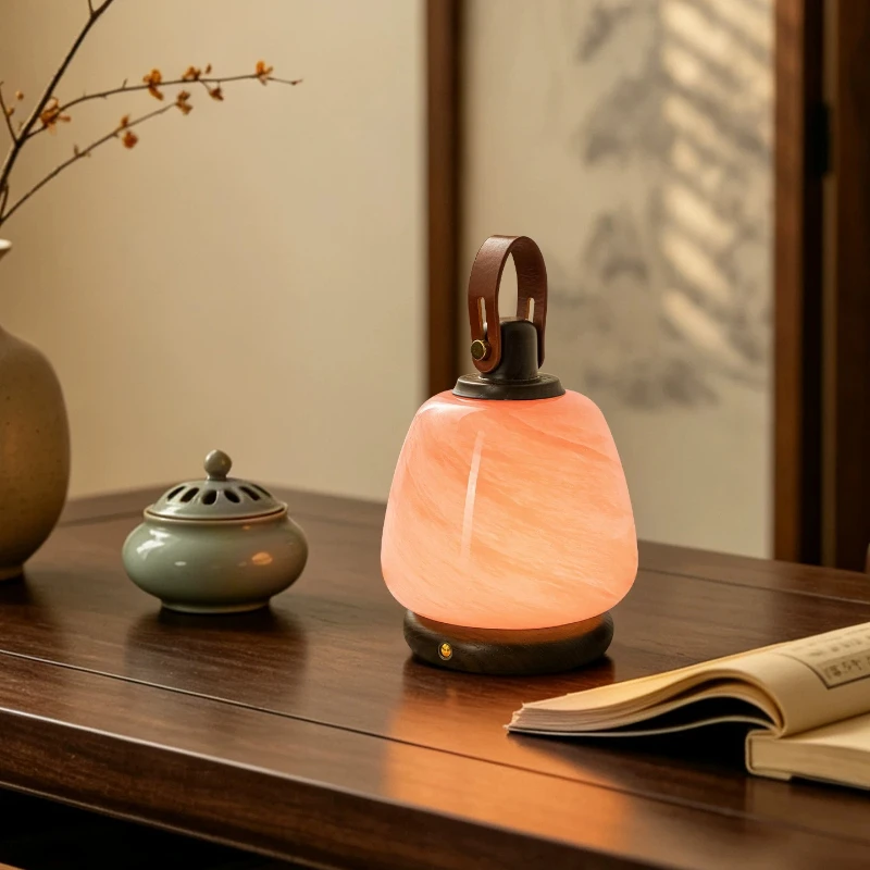 Retro Handheld Atmosphere Floor Lamp Bedside Table Sleep Charging Desk Lamp Creative Portable Outdoor Ornament LED Night Light