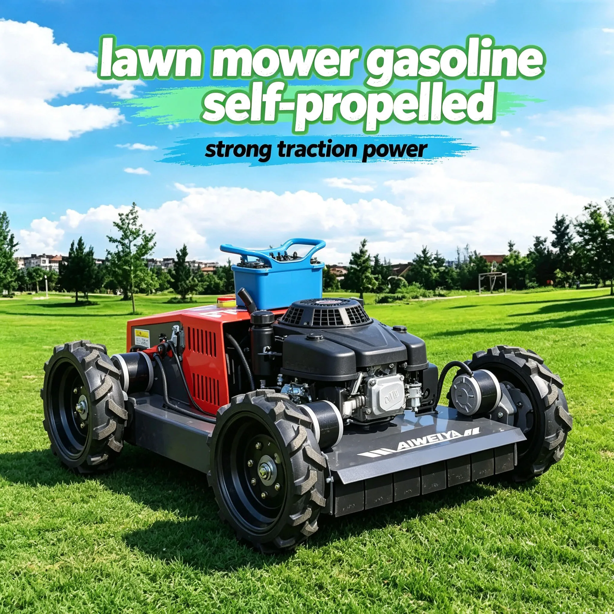 Customized CE certified lawn mower remote control unit matches self-propelled crawler structure, zero turn design and optional