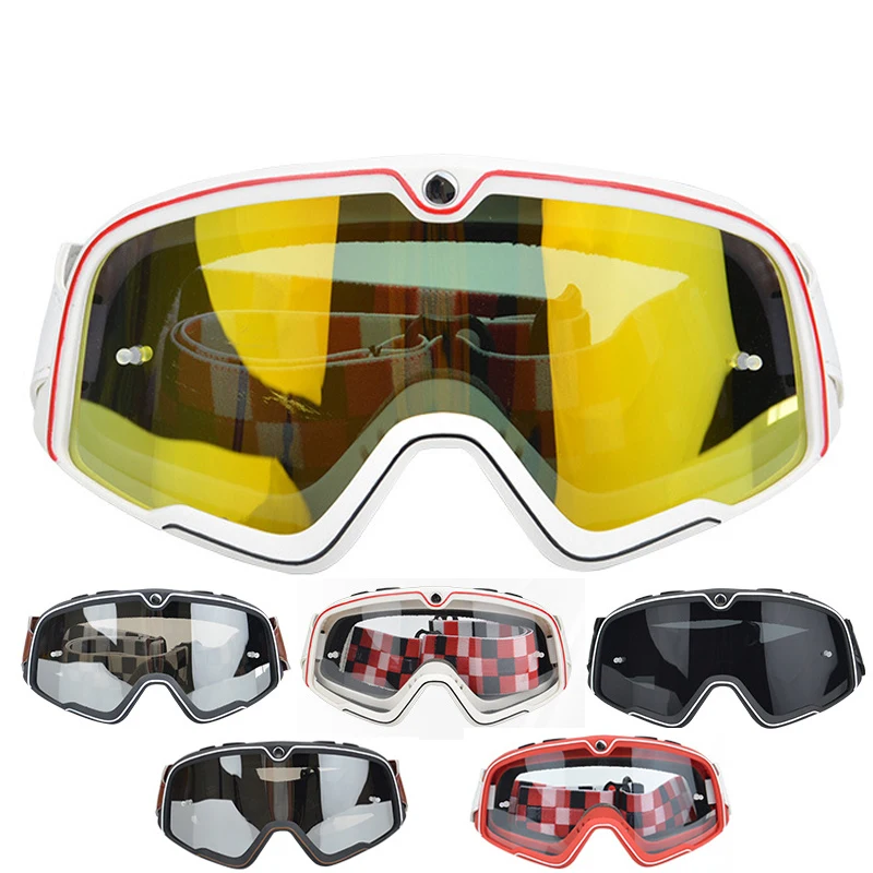 Motorcycle Retro Goggles Skiing Glasses Outdoors Motocross Sunglasses Helmet Riding Racing Cafe Racing Mountain Bike ATV