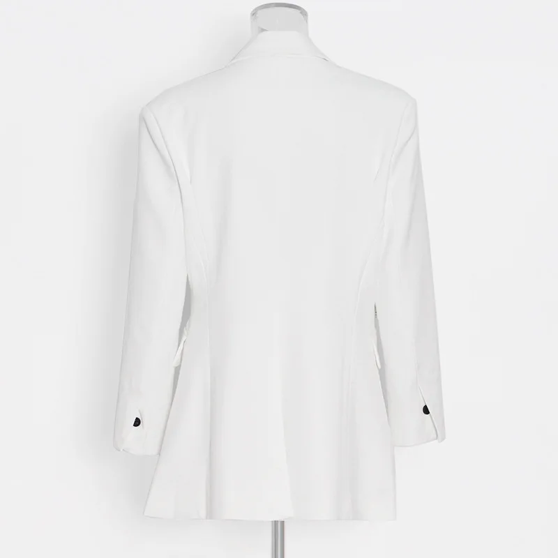 HKSH Women Blazer Elegant Simple Turn-down Collar High-end Metal Buttons Decoration Loose Casual Versatile Ins Suit-Coat HK26609