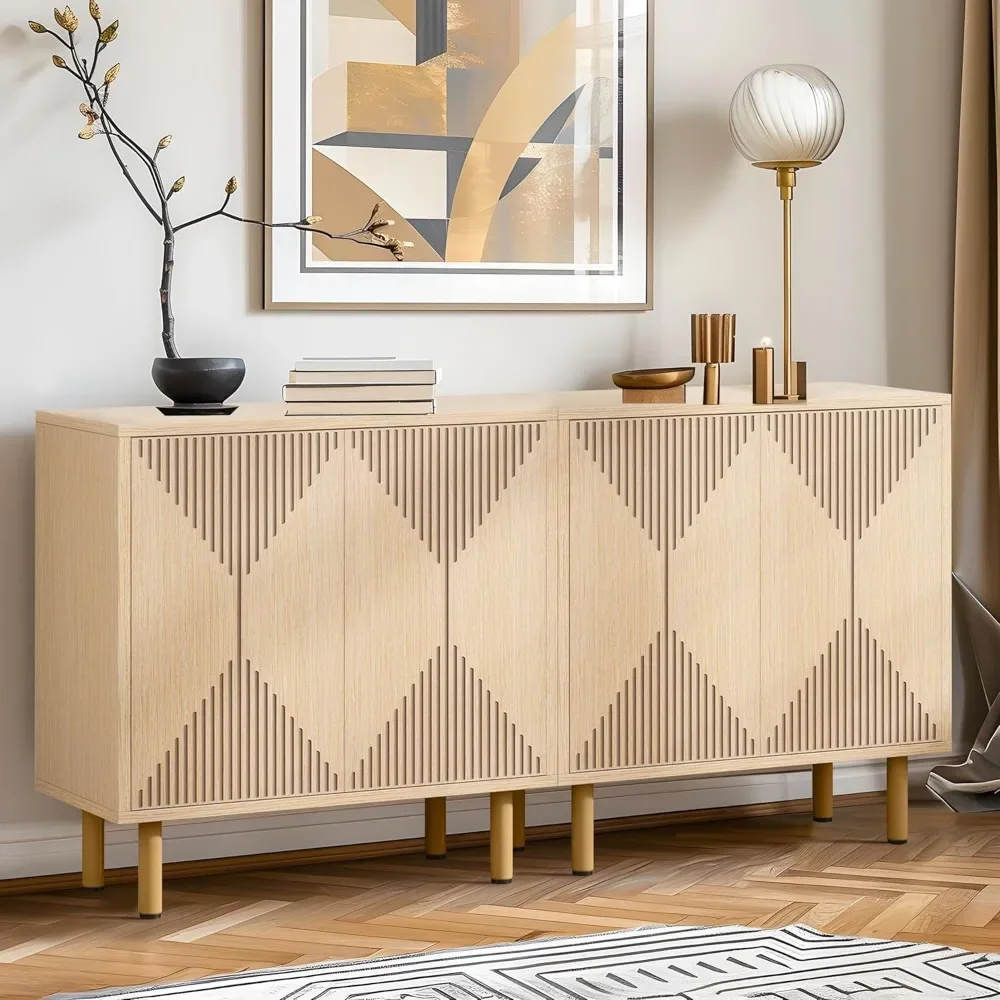 

Modern Sideboard Cabinet,Large Buffet Storage Cabinet with Shelves, Accent Sideboard Buffet Cabinet for Living Room and Entrywa