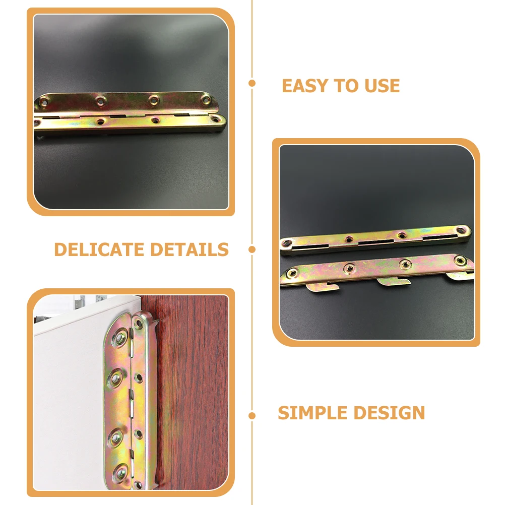 

4 Pcs Bed Hinge Accessories 8 Inch Frame Hardware Brackets Rail Fittings Furniture Strong Durable Easy Installation