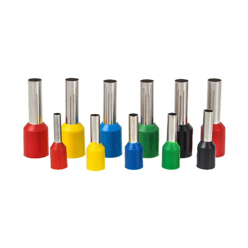 

100PCS Insulated Ferrules Crimp Terminal Cord End Wire Connector E0508 E7508 E1008 E1508 E2508 Electrical Wire Terminal Eletrico